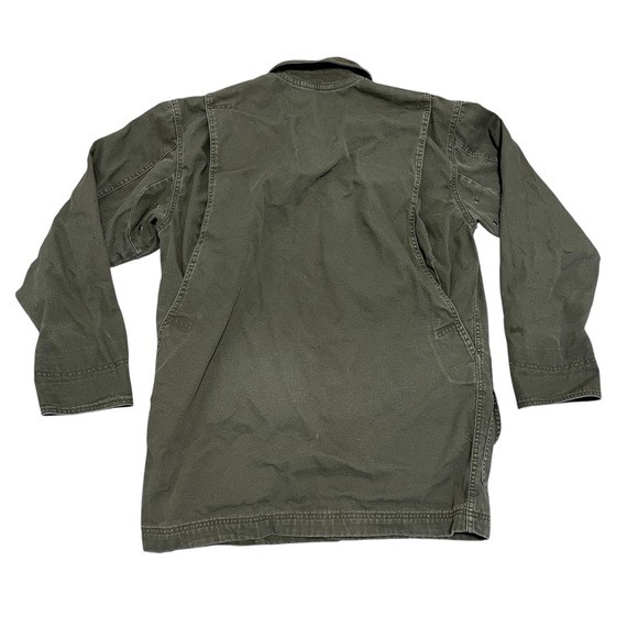 LL Bean Vintage Mens Green Blanket Lined Chore Barn Coat- Medium- Corduroy Trim - Picture 2 of 7